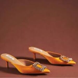 BIBI LOU AOI HEELS Sz 38 Bright Orange - NEW